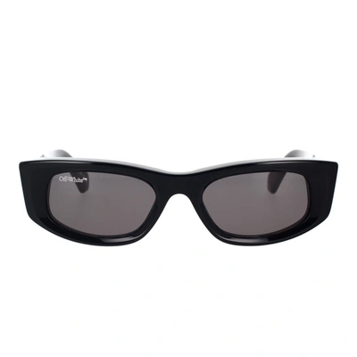 Off-white Sculpted Rectangle Sunglasses Uv Protection In Black