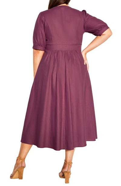 City Chic Plus Size Sunset Stroll Dress In Roseberry