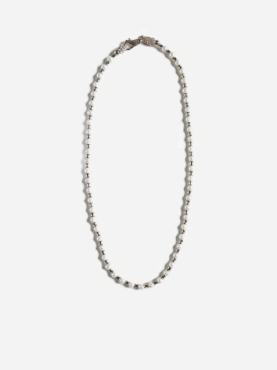 Shop Emanuele Bicocchi Pearls Necklace In Silver