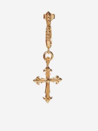 Shop Emanuele Bicocchi Fleury Cross Single Earring In Gold