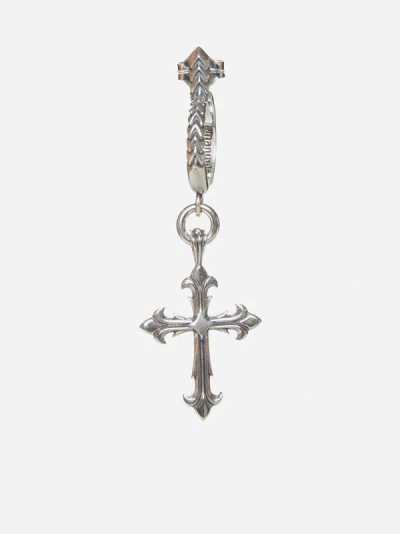 Shop Emanuele Bicocchi Fleury Cross Single Earring In Silver