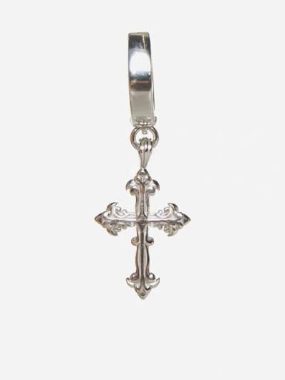 Shop Emanuele Bicocchi Bottony Cross Single Earring In Silver