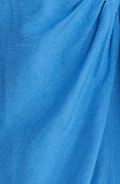 & Other Stories Collared Long Sleeve Wrap Midi Dress In Blue