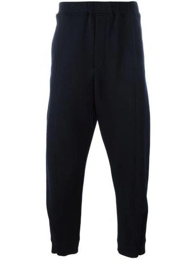Shop Marni Cropped Track Pants In Blue