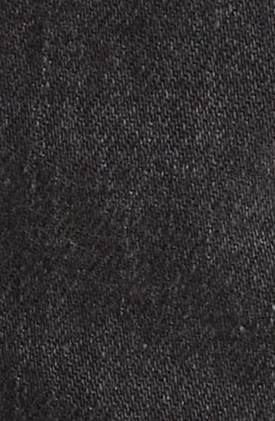 Shop Frame Le Jane Frayed Crop Straight Leg Jeans In Obsidian