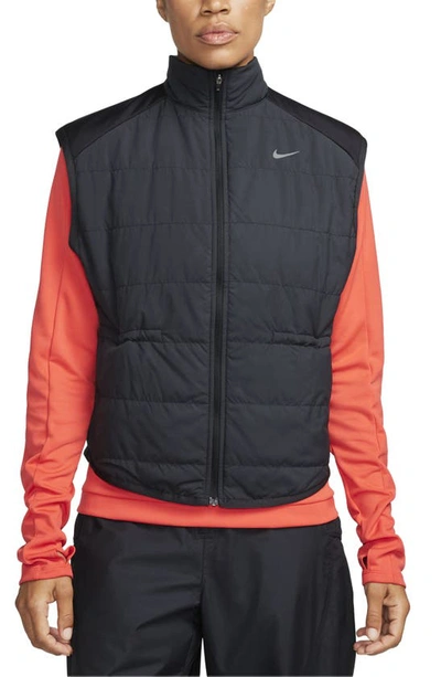 Shop Nike Therma-fit Swift Running Vest In Black