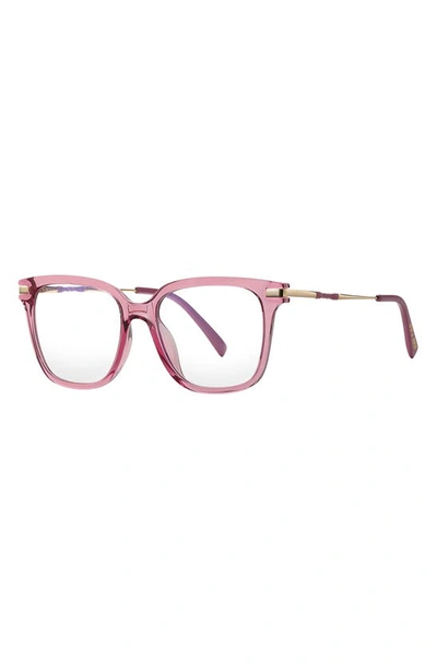 Fifth & Ninth Yara 52mm Square Blue Light Blocking Glasses In Bubblegum Pink