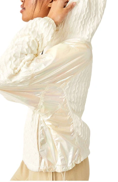 Shop Fp Movement Sweetest Textured Half Zip Hoodie In Ivory