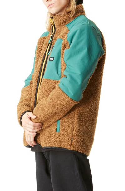 Shop Picture Organic Clothing Quilchena Fleece Jacket In Chocolate-bayberry