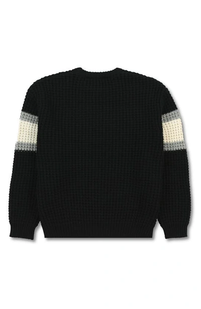 Shop Pleasures Twitch Chunky Wool Blend Graphic Crewneck Sweater In Black