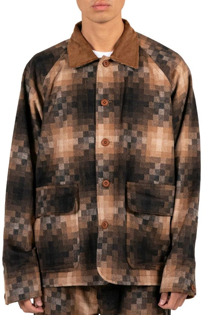 Pleasures Marlin Checker Work Jacket In Brown | ModeSens