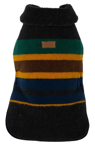 Pendleton Yakima Camp Fleece Dog Jacket In Oxford Black