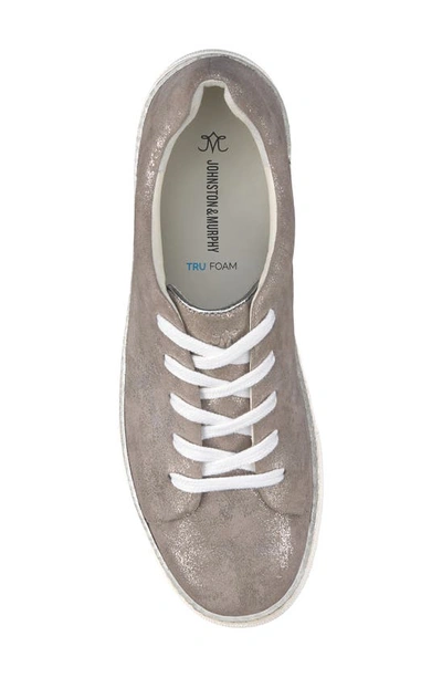 Shop Johnston & Murphy Callie Stitch & Turn Leather Sneaker In Silver Metallic Sheepskin