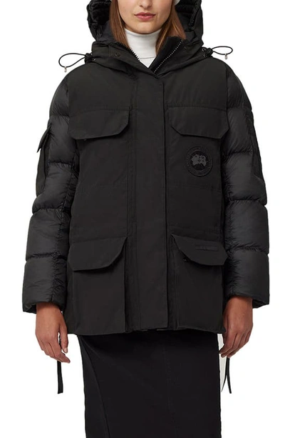 Shop Canada Goose Paradigm Expedition Black Label Mixed Media Water Repellent 750 Fill Power Down Parka In Black - Noir