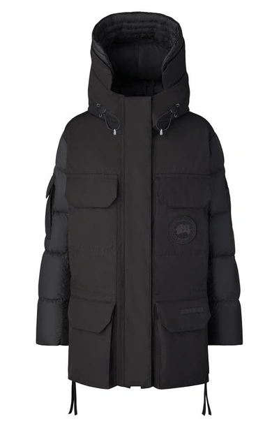 Shop Canada Goose Paradigm Expedition Black Label Mixed Media Water Repellent 750 Fill Power Down Parka In Black - Noir