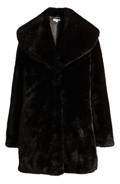 Shop Via Spiga Shawl Collar Faux Fur Jacket In Black