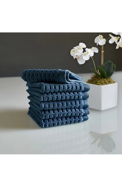 Shop Dkny Quick Dry 6-pack Cotton Washcloths In Denim