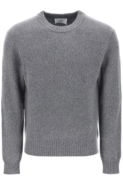 Shop Ami Alexandre Mattiussi Ami Paris Cashmere And Wool Sweater In Grey