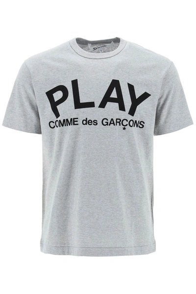 Shop Comme Des Garçons Play T-shirt With Play Print In Grey