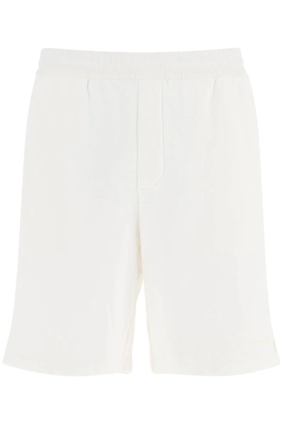 Shop Emporio Armani Jersey Bermuda Shorts In White