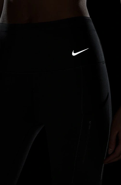 Shop Nike Go Therma-fit High Waist Ankle Pocket Leggings In Black/ Black