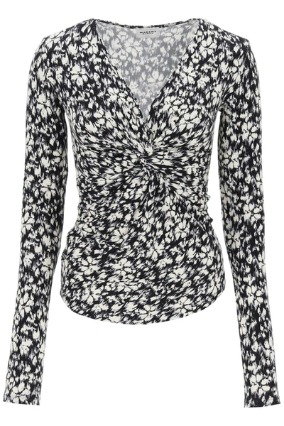 Shop Marant Etoile Isabel  Lyss Long Sleeve Jersey Top In Mixed Colours