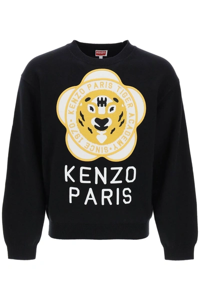 Shop Kenzo Tiger Academy Crew-neck Sweater In Black