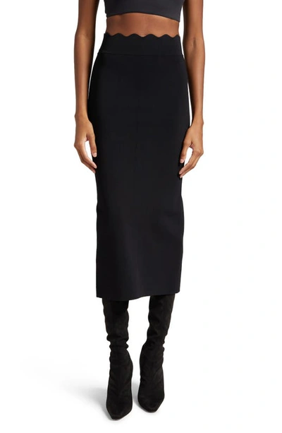 Shop A.l.c Quincy Knit Midi Skirt In Black