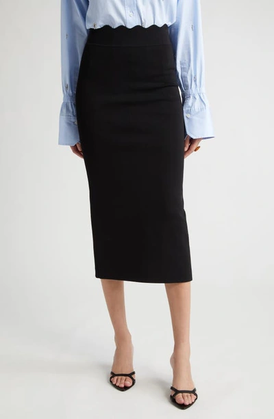 Shop A.l.c Quincy Knit Midi Skirt In Black