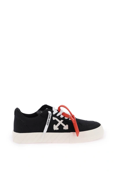Shop Off-white Canvas Low Vulcanized Sneakers In Black
