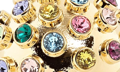 Shop Oscar De La Renta Sputnik Crystal Ring In Gold/ Rainbow
