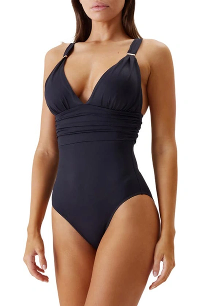 Shop Melissa Odabash Panarea Core One-piece Swimsuit In Black
