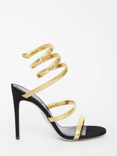 Shop René Caovilla Juniper Sandals In Gold
