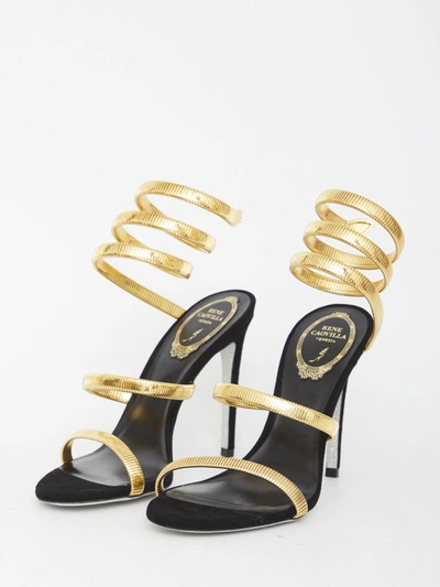 Shop René Caovilla Juniper Sandals In Gold