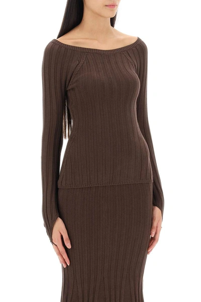 Shop Paloma Wool Canal Ribbed Knit Sweater In Brown