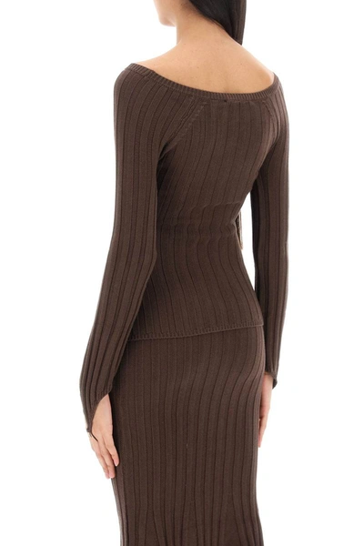 Shop Paloma Wool Canal Ribbed Knit Sweater In Brown