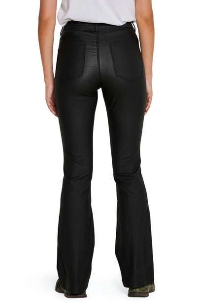 Shop Noisy May Sallie Coated Flare Pants In Black