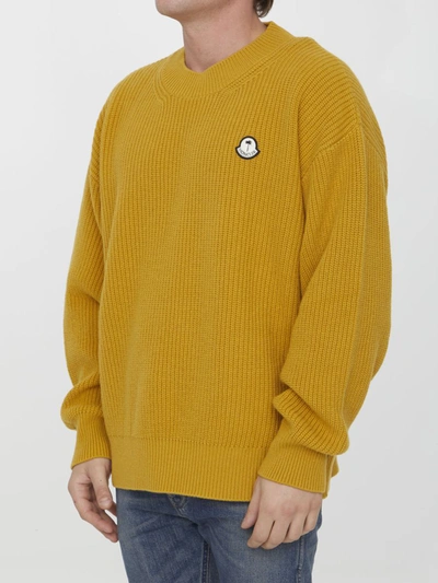 Shop Moncler Genius Wool Sweater In Beige