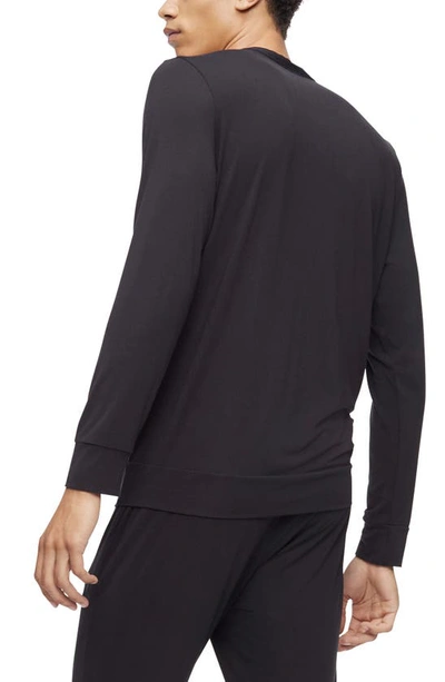 Shop Calvin Klein Modal Blend Crewneck Pajama Sweatshirt In Ub1 Black