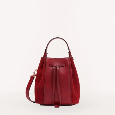 Shop Furla Miastella Bucket Bag Mini In Red
