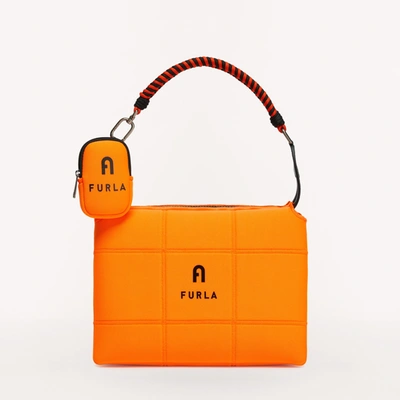 Shop Furla Piuma Shoulder Bag M In Orange