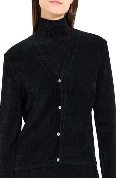 Shop Theory Velvet Cardigan In Black