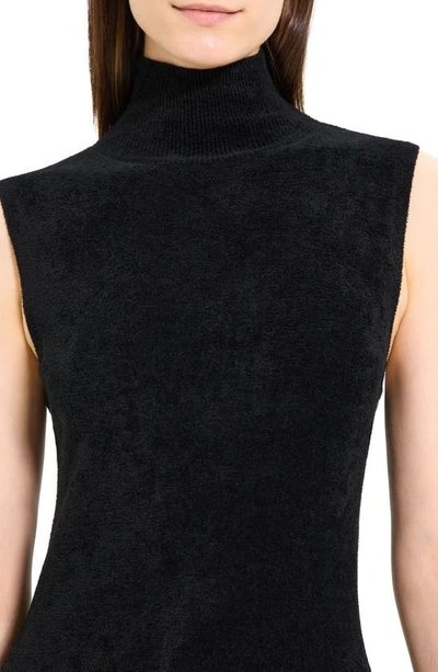 Shop Theory Sleeveless Turtleneck Velvet Dress In Black