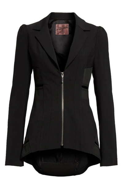 Shop Jean Paul Gaultier X Knwls Zip Blazer In Black