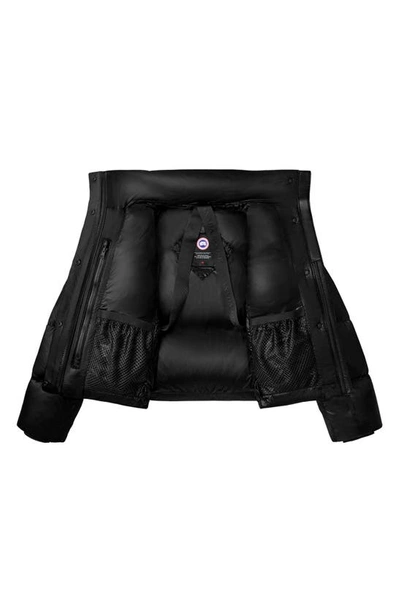 Shop Canada Goose Cypress 750 Fill Power Down Recycled Nylon Packable Crop Puffer Jacket In Black - Noir