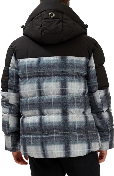 Shop Point Zero Bellecote Plaid Quilted Jacket In Grey Mix