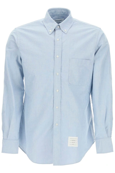 Shop Thom Browne Oxford Cotton Button Down Shirt In Light Blue