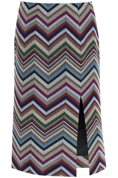 Shop Missoni Pencil Skirt With Lurex Herringbone Motif