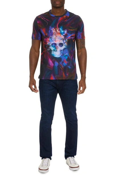 Shop Robert Graham Aurora Skull T-shirt In Blue Multi