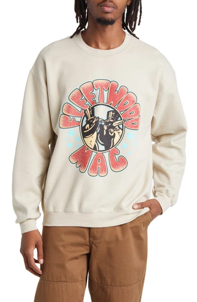 Shop Merch Traffic Fleetwood Mac Cotton Blend Graphic Sweatshirt In Sand